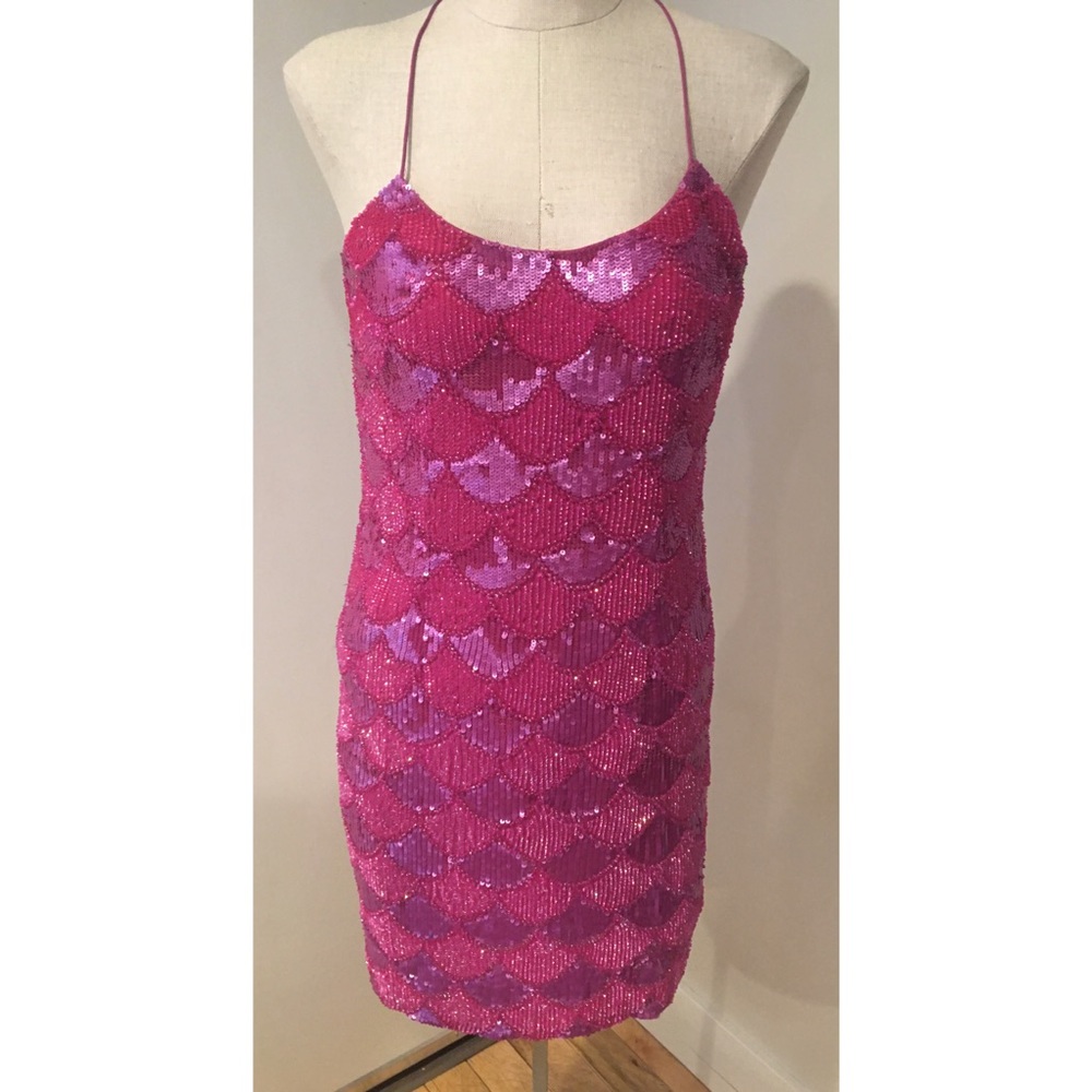 Aidan Mattox Beaded Sequin Holiday Cocktail Dress